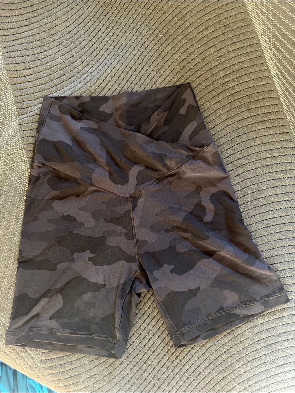 aerie High-Waist Black Camo Bike Shorts